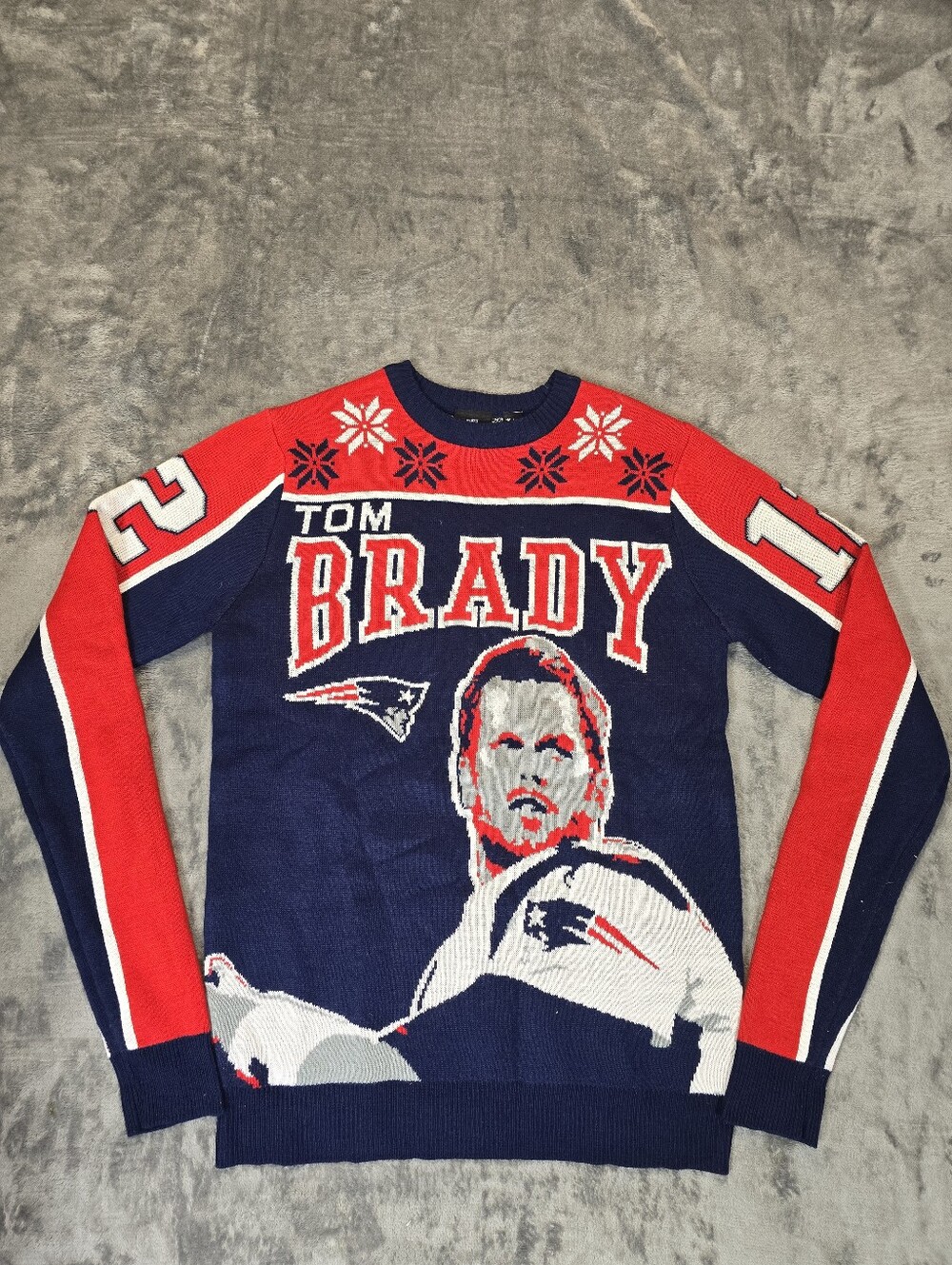 NFL Team Apparel Tom Brady Christmas Sweater Size Small New England Patriots